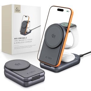 Ασύρματος Φορτιστής 3 σε 1 Tech-Protect A53 MagSafe Qi2.2 25W Dark Grey