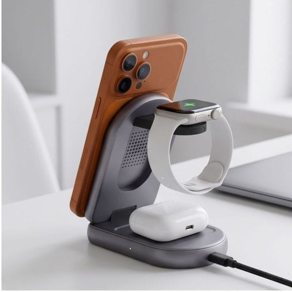Ασύρματος Φορτιστής 3 σε 1 Tech-Protect A53 MagSafe Qi2.2 25W Dark Grey - Image 7