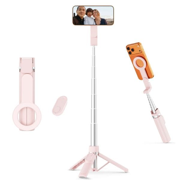 Selfie Stick & Τρίποδο Κινητού Tech-Protect L11S MagSafe Bluetooth Ροζ - Image 5