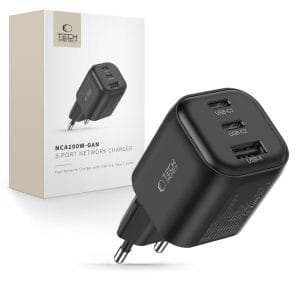 Φορτιστής Τοίχου GaN Tech-Protect NCA100W-GaN-AVS 100W Black με 2 USB-C και USB-A
