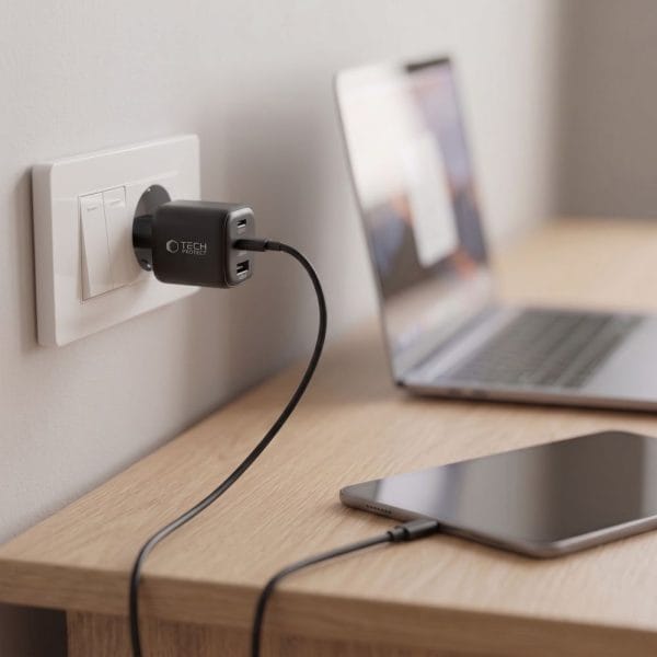 Φορτιστής Τοίχου GaN Tech-Protect NCA100W-GaN-AVS 100W 2x USB-C + USB-A Black - Image 5