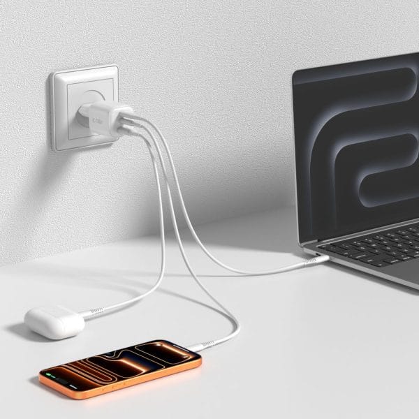 Φορτιστής Τοίχου GaN Tech-Protect NCA100W-GaN-AVS 100W 2x USB-C + USB-A White - Image 7