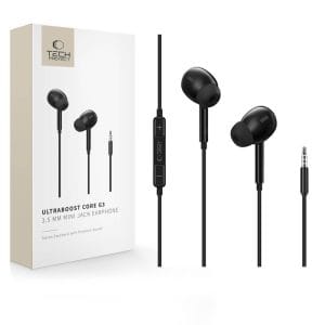 Ενσύρματα ακουστικά 3.5mm με μικρόφωνο Tech-Protect Ultraboost Core G3 Black
