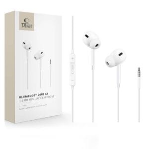 Ενσύρματα ακουστικά 3.5mm με μικρόφωνο Tech-Protect Ultraboost Core G3 White
