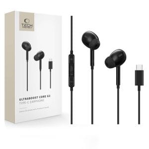 Ενσύρματα ακουστικά USB-C με μικρόφωνο Tech-Protect Ultraboost Core G3 Black