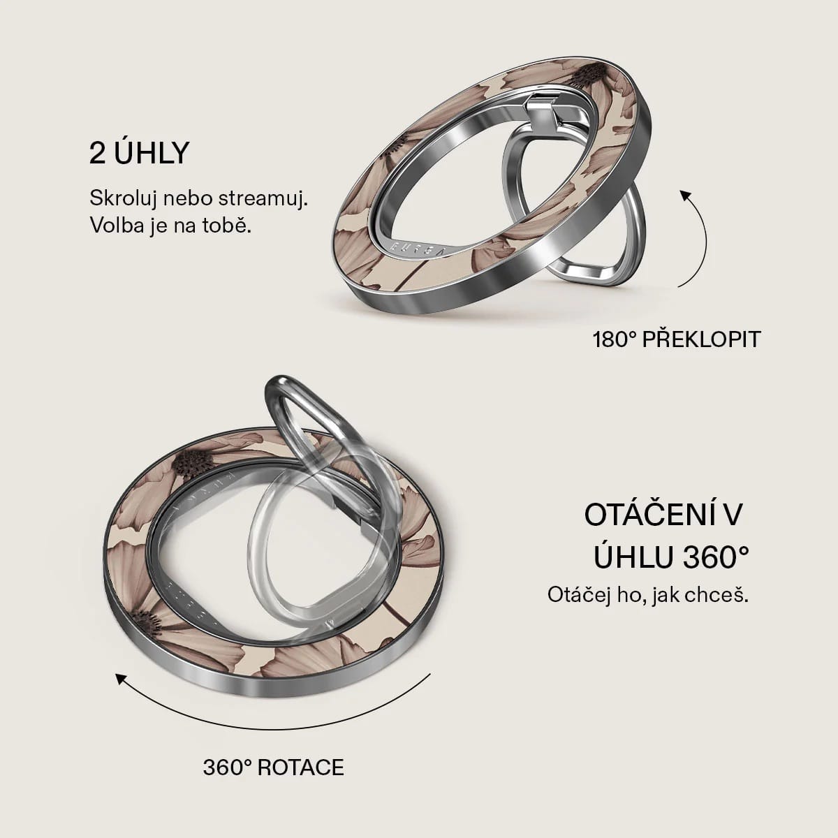 Burga Magnetic Ring Holder Silver - Barely Yours