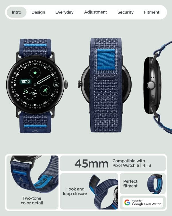 Spigen Athlex Air active navy blue - Google Pixel Watch 5/4/3 45mm