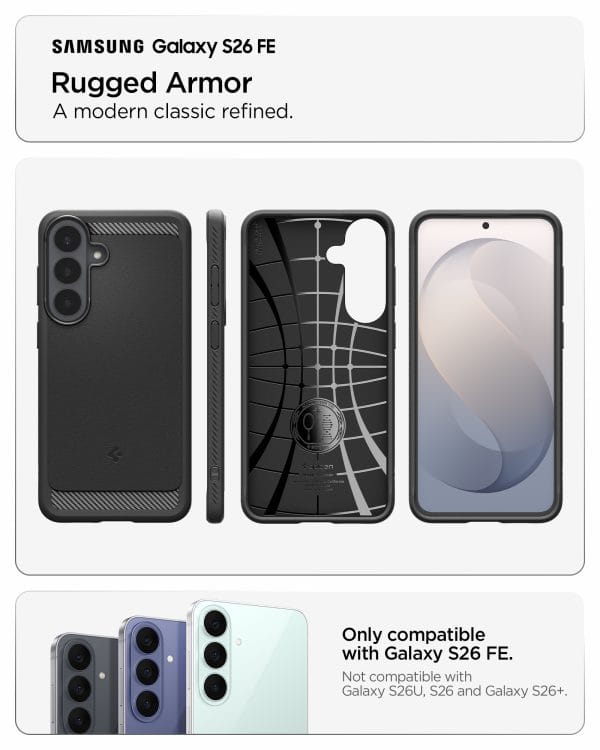 Spigen Rugged Armor matte black - Samsung Galaxy S26 FE
