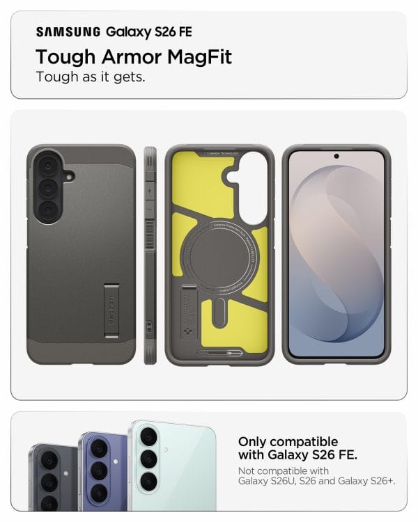 Spigen Tough Armor MagSafe gunmetal - Samsung Galaxy S26 FE
