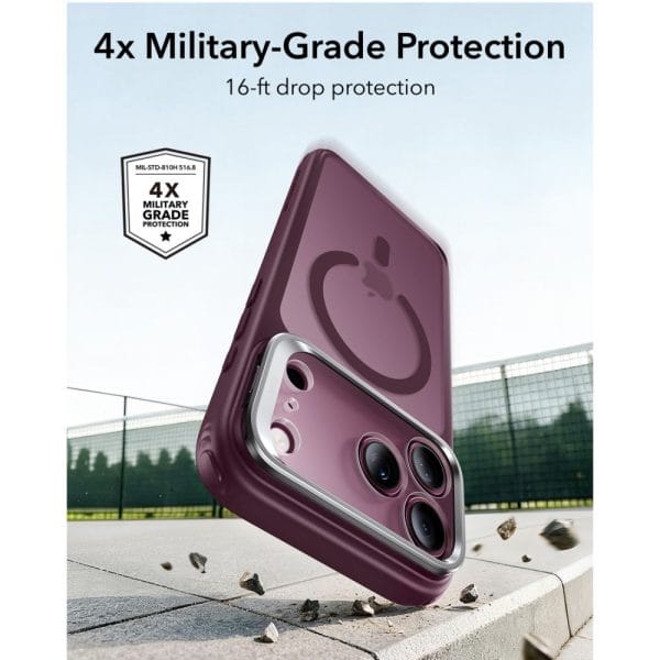 Θήκη iPhone 17 Pro / 18 Pro ESR Classic Hybrid Kickstand MagSafe Frosted Deep Burgundy - Image 4