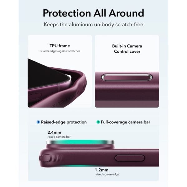 Θήκη iPhone 17 Pro Max / 18 Pro Max ESR Classic Hybrid Kickstand MagSafe Frosted Deep Burgundy - Image 5
