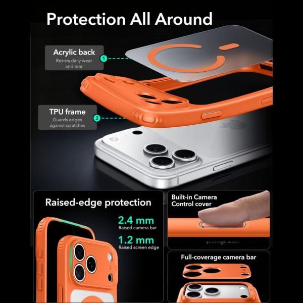 Θήκη iPhone 17 Pro / 18 Pro ESR Classic Hybrid MagSafe Frosted Orange - Image 4