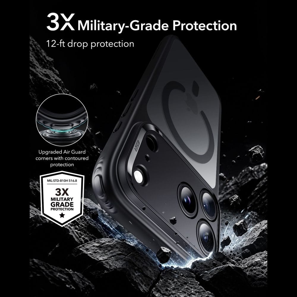 Θήκη iPhone 17 Pro Max / 18 Pro Max ESR Classic Hybrid MagSafe Frosted Black - Image 3