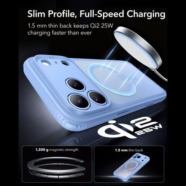 Θήκη iPhone 17 Pro Max / 18 Pro Max ESR Classic Hybrid MagSafe Frosted Light Blue - Image 5