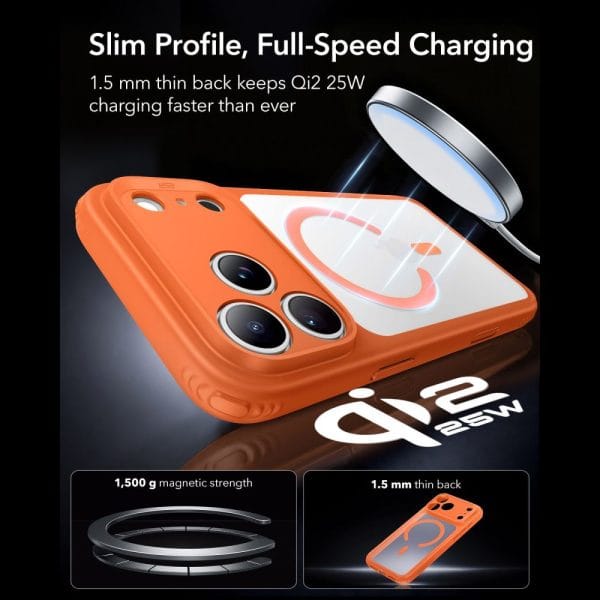 Θήκη iPhone 17 Pro Max / 18 Pro Max ESR Classic Hybrid MagSafe Frosted Orange - Image 5