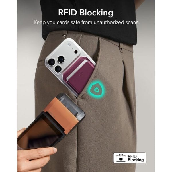 Πορτοφόλι MagSafe ESR Classic RFID Magnetic Wallet Stand Deep Burgundy - Image 6