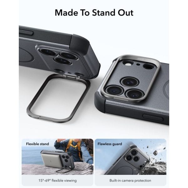 Θήκη iPhone 17 Pro / 18 Pro ESR Cyber Tough Kickstand MagSafe Grey - Image 4