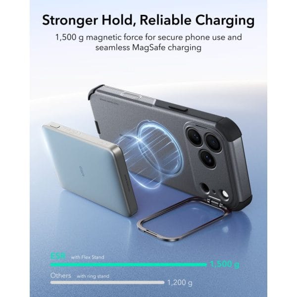 Θήκη iPhone 17 Pro / 18 Pro ESR Cyber Tough Kickstand MagSafe Grey - Image 7