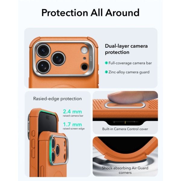 Θήκη iPhone 17 Pro / 18 Pro ESR Cyber Tough Kickstand MagSafe Orange - Image 5