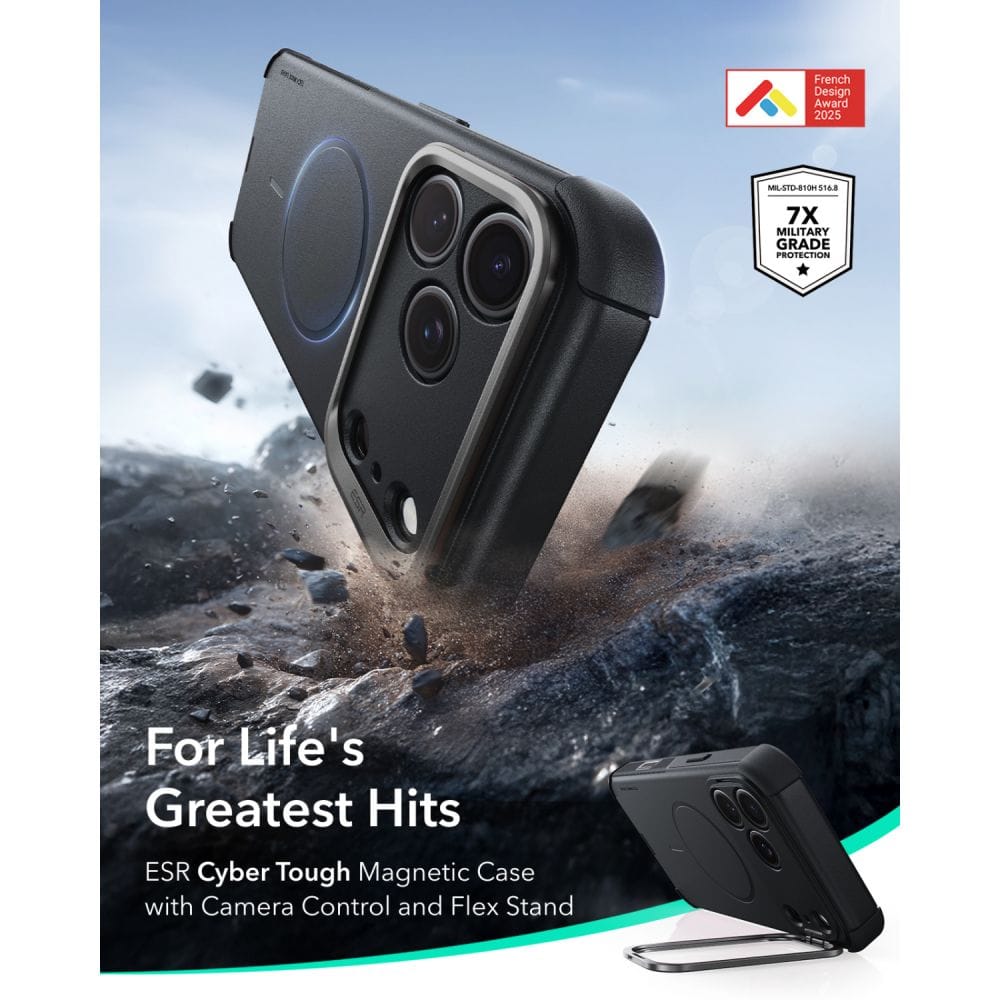Θήκη iPhone 17 Pro Max / 18 Pro Max ESR Cyber Tough Kickstand MagSafe Black - Image 2
