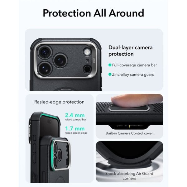 Θήκη iPhone 17 Pro Max / 18 Pro Max ESR Cyber Tough Kickstand MagSafe Black - Image 5