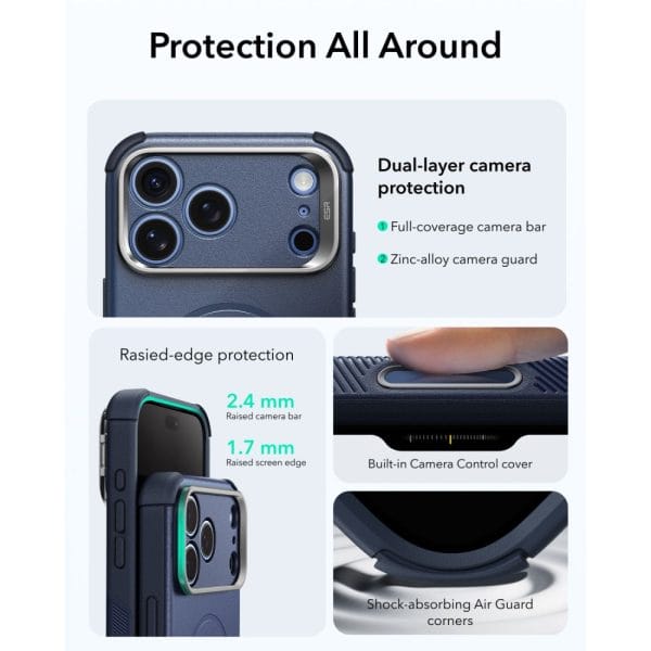 Θήκη iPhone 17 Pro Max / 18 Pro Max ESR Cyber Tough Kickstand MagSafe Blue - Image 5