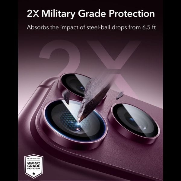 Τζάμι Προστασίας Κάμερας iPhone 18 Pro / 18 Pro Max ESR Armorite Camera Protector Deep Burgundy - Image 4