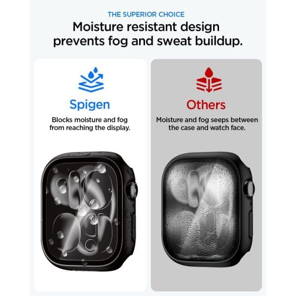 Θήκη Apple Watch 10 / 11 (46mm) Spigen Thin Fit 360 με Τζάμι Προστασίας 9H Black (ACS11409) - Image 6