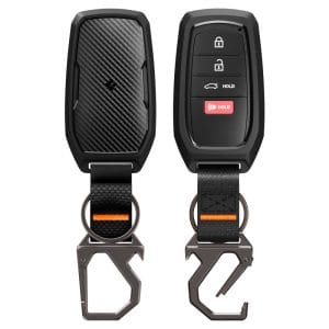 Θήκη κλειδιού αυτοκινήτου Toyota Spigen TK100 Matte Black με καραμπίνερ