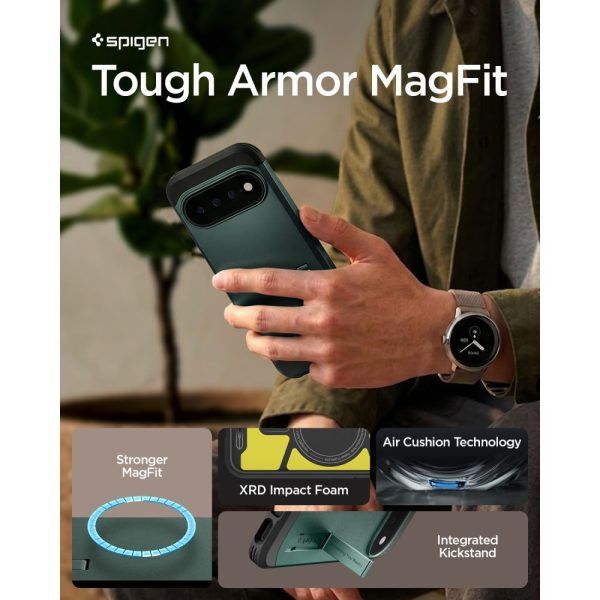 Θήκη Google Pixel 11 Pro Spigen Tough Armor AI MagFit MagSafe Abyss Green (ACS11859) - Image 9