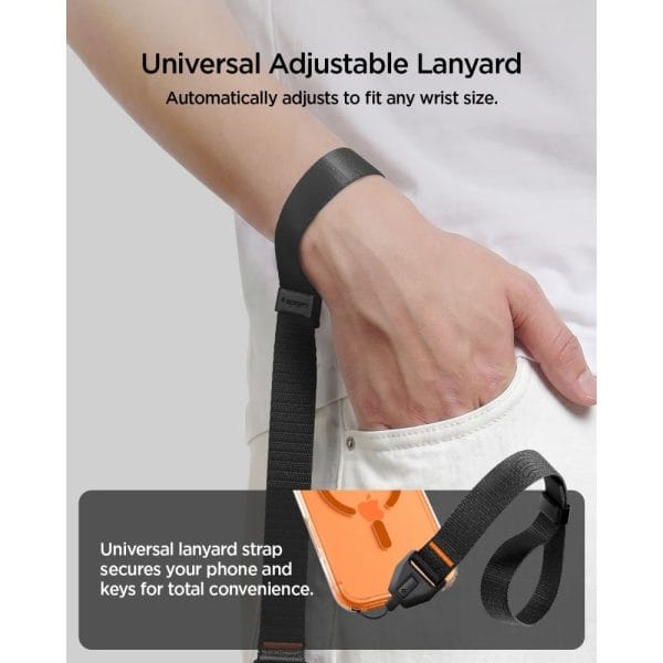 Λουράκι Καρπού Κινητού Spigen Universal Adjustable Lanyard Strap Wrist Black (AFA11626) - Image 7