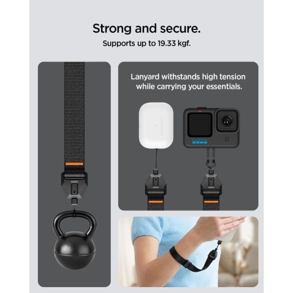 Λουράκι Καρπού Κινητού Spigen Universal Adjustable Lanyard Strap Wrist Black (AFA11626) - Image 9