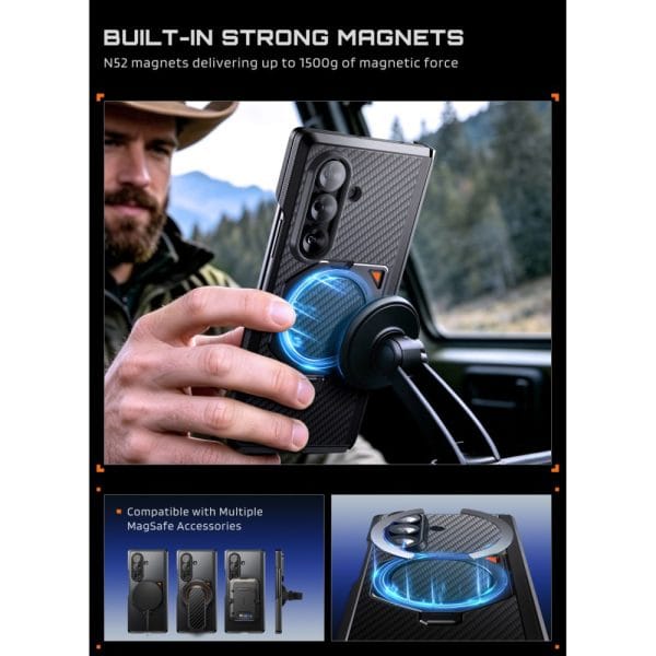 Θήκη Samsung Galaxy Z Fold 8 Ultra / Z Fold 7 Supcase UB Aero MagSafe 2-Set Aramid Black - Image 6