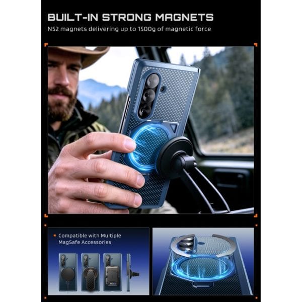 Θήκη Samsung Galaxy Z Fold 8 Ultra / Z Fold 7 Supcase UB Aero MagSafe 2-Set Aramid Blue - Image 6