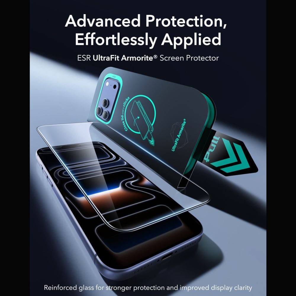 Τζάμι Προστασίας iPhone 17 Pro Max / 18 Pro Max ESR UltraFit Armorite Tempered Glass 2-Pack Black - Image 3