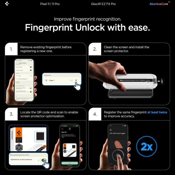 Τζάμι Προστασίας Google Pixel 11 / 11 Pro Spigen GLAS.tR EZ Fit Pro 2-Pack Clear (AGL11480) - Image 11