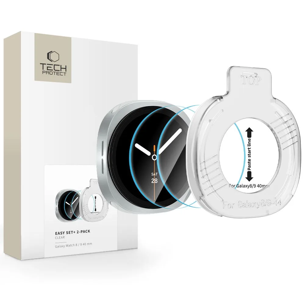 Τζάμι Προστασίας Samsung Galaxy Watch 8 / 9 40mm Tech-Protect Easy Set+ 2-Pack Clear