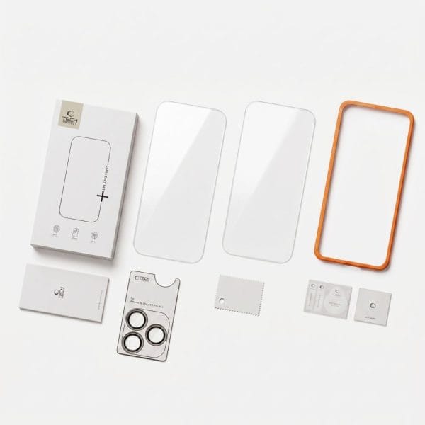 Τζάμι Προστασίας Οθόνης & Κάμερας iPhone 18 Pro Tech-Protect Easy Set+ 3-Pack Clear - Image 12