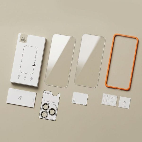 Τζάμι Προστασίας Οθόνης & Κάμερας iPhone 18 Pro Tech-Protect Easy Set+ 3-Pack Clear - Image 13