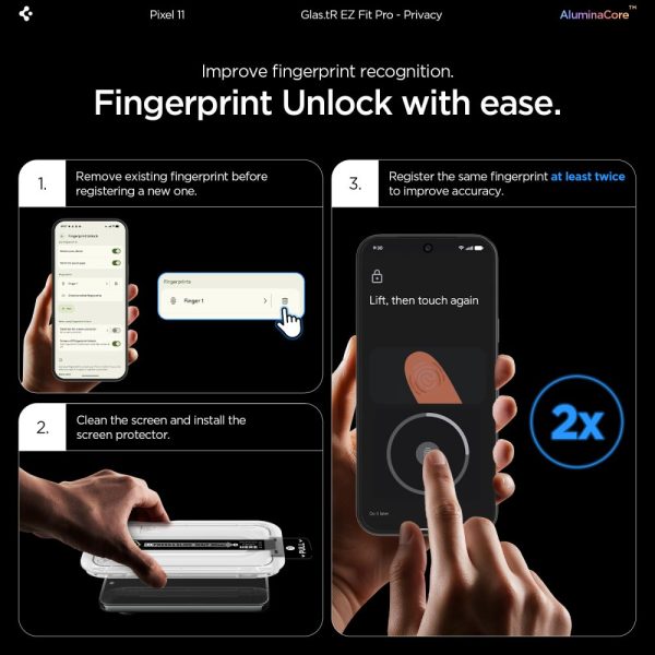 Τζάμι Προστασίας Privacy Google Pixel 10 / 11 Spigen GLAS.tR EZ Fit 2-Pack (AGL11546) - Image 12