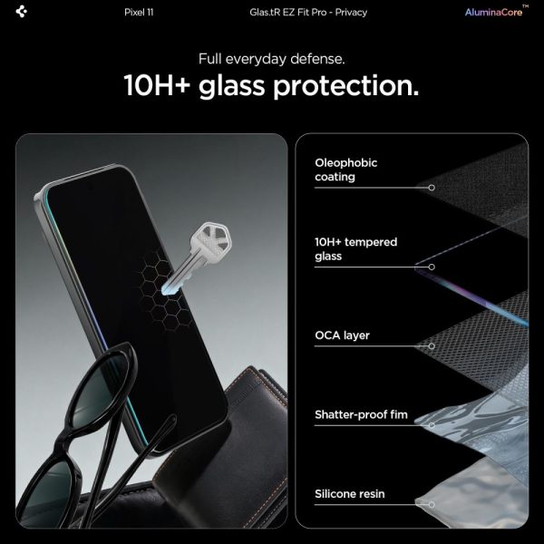 Τζάμι Προστασίας Privacy Google Pixel 10 / 11 Spigen GLAS.tR EZ Fit 2-Pack (AGL11546) - Image 8