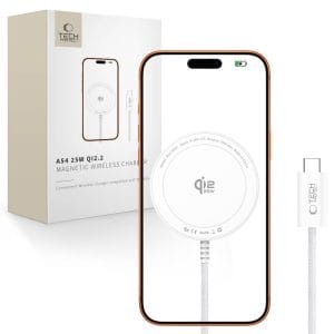 Λευκός ασύρματος μαγνητικός φορτιστής Tech-Protect A54 Qi2.2 25W