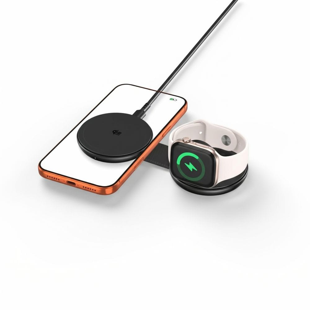 Ασύρματος Φορτιστής 2 σε 1 Tech-Protect A55 MagSafe Qi2.2 25W για iPhone / Apple Watch Black - Image 2