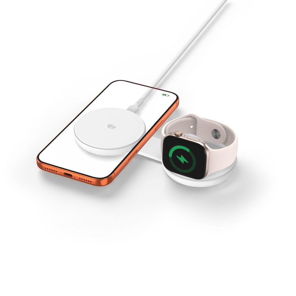 Ασύρματος Φορτιστής 2 σε 1 Tech-Protect A55 MagSafe Qi2.2 25W για iPhone / Apple Watch White - Image 2