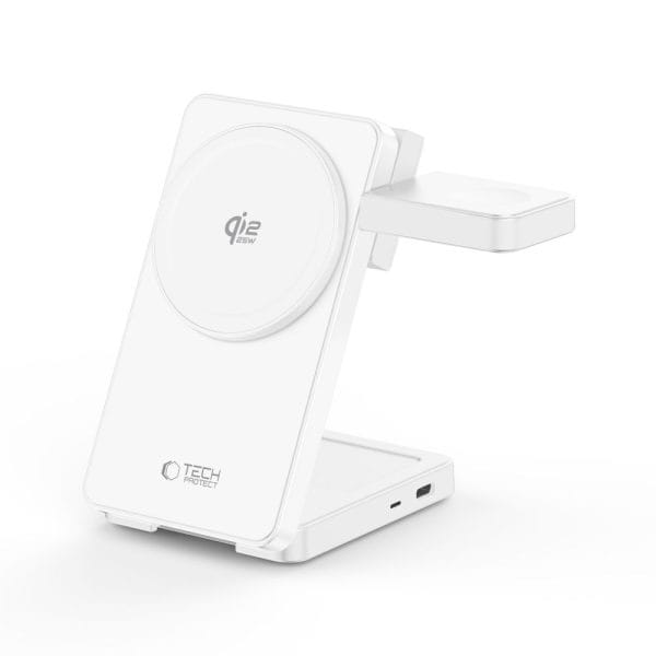 Ασύρματος Φορτιστής 3 σε 1 Tech-Protect A56 MagSafe Qi2.2 25W για iPhone / Apple Watch / AirPods White - Image 5