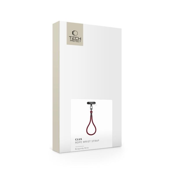 Λουράκι Καρπού Κινητού Tech-Protect C11S Rope Wrist Strap 21,5cm Burgundy Wine - Image 8