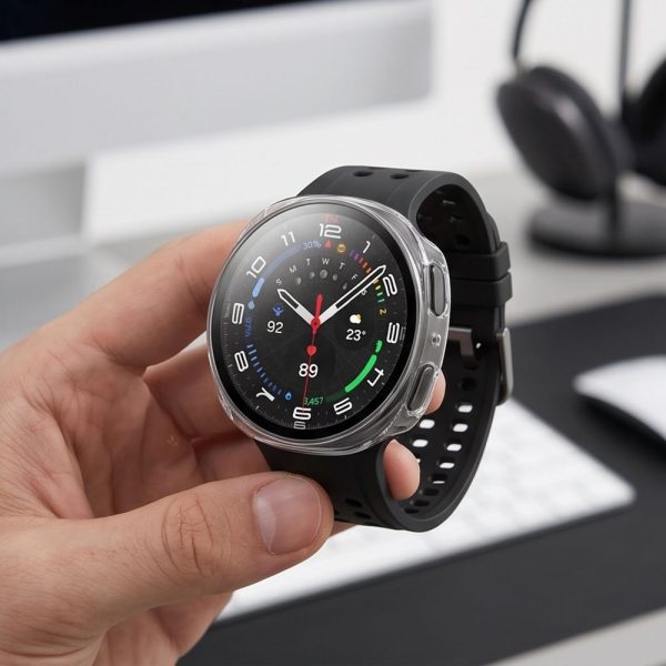 Θήκες με Τζάμι Προστασίας Samsung Galaxy Watch 8 / 9 (44mm) Tech-Protect Defense 2-Pack Matte Black & Clear - Image 13
