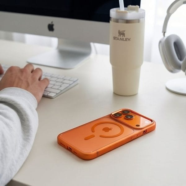 Θήκη iPhone 17 Pro / 18 Pro Tech-Protect MagMat MagSafe CC Cosmic Orange / Clear - Image 5