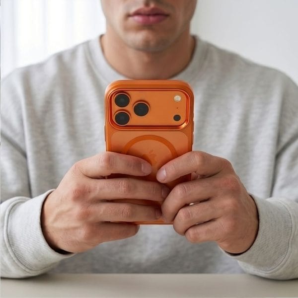 Θήκη iPhone 17 Pro / 18 Pro Tech-Protect MagMat MagSafe CC Cosmic Orange / Clear - Image 6