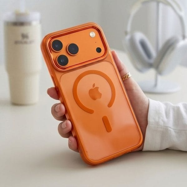 Θήκη iPhone 17 Pro / 18 Pro Tech-Protect MagMat MagSafe CC Cosmic Orange / Clear - Image 8